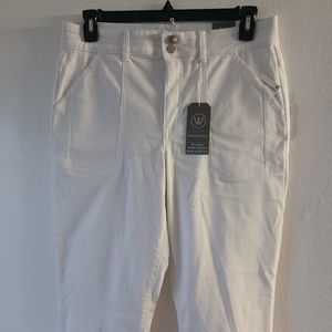 Wit & Wisdom Optic White High Rise Luxe Touch Itty Bitty Boot Elastic Waistband